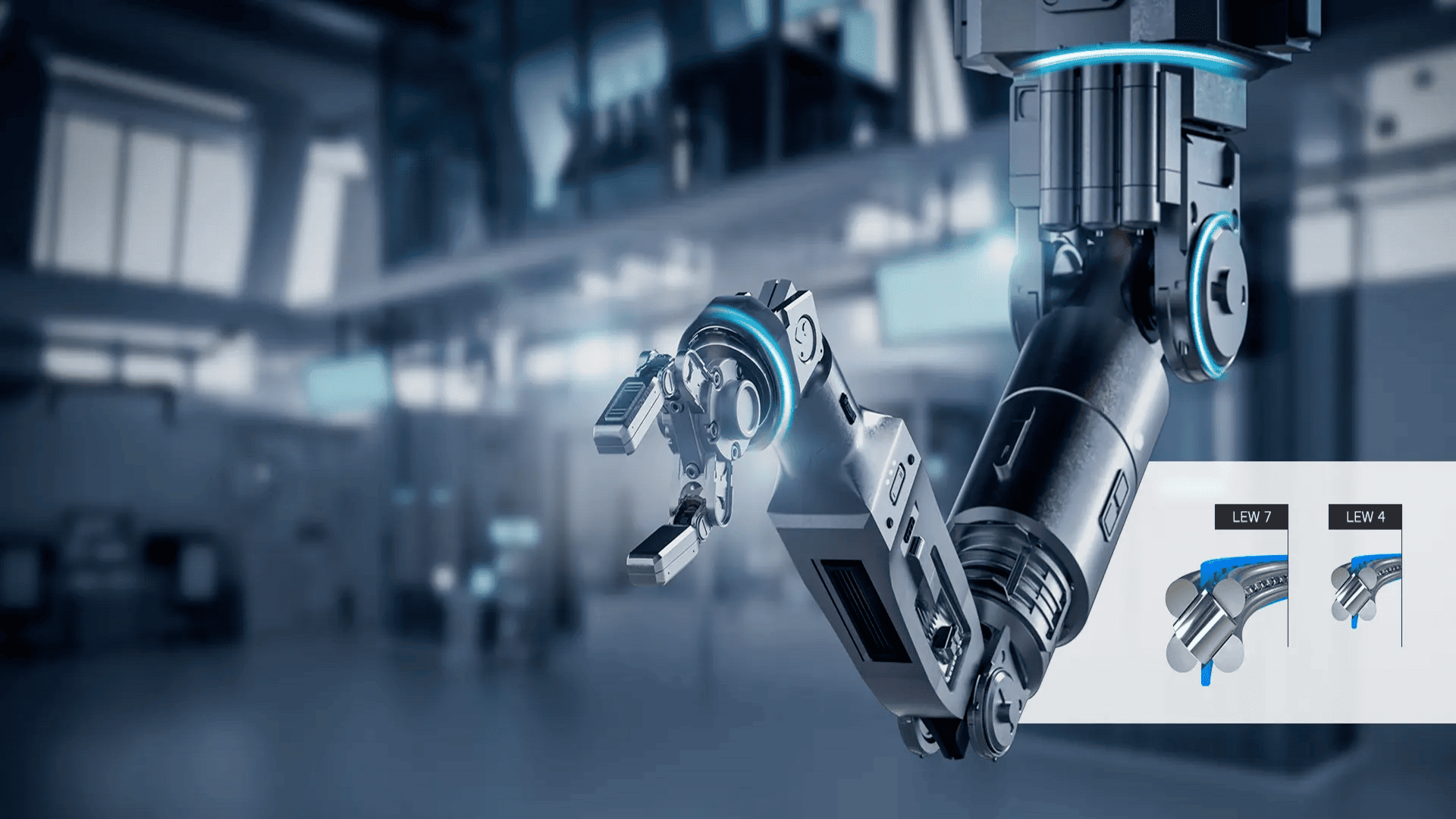 Wentellager LEW in een robotarm