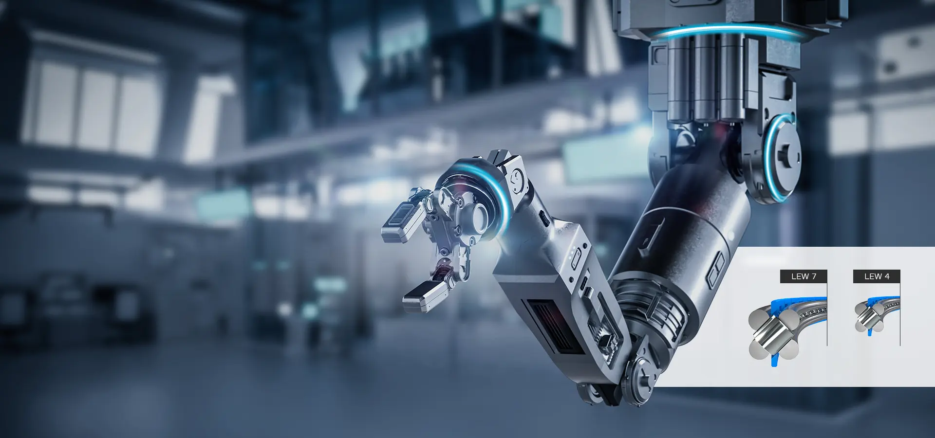 Bearing type LEW in a robot arm