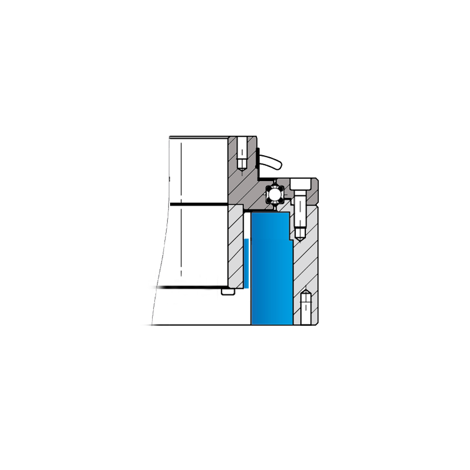 Konstruktionsbeispiel des Franke Drehtischs Typ LTD in einer Zentrifuge