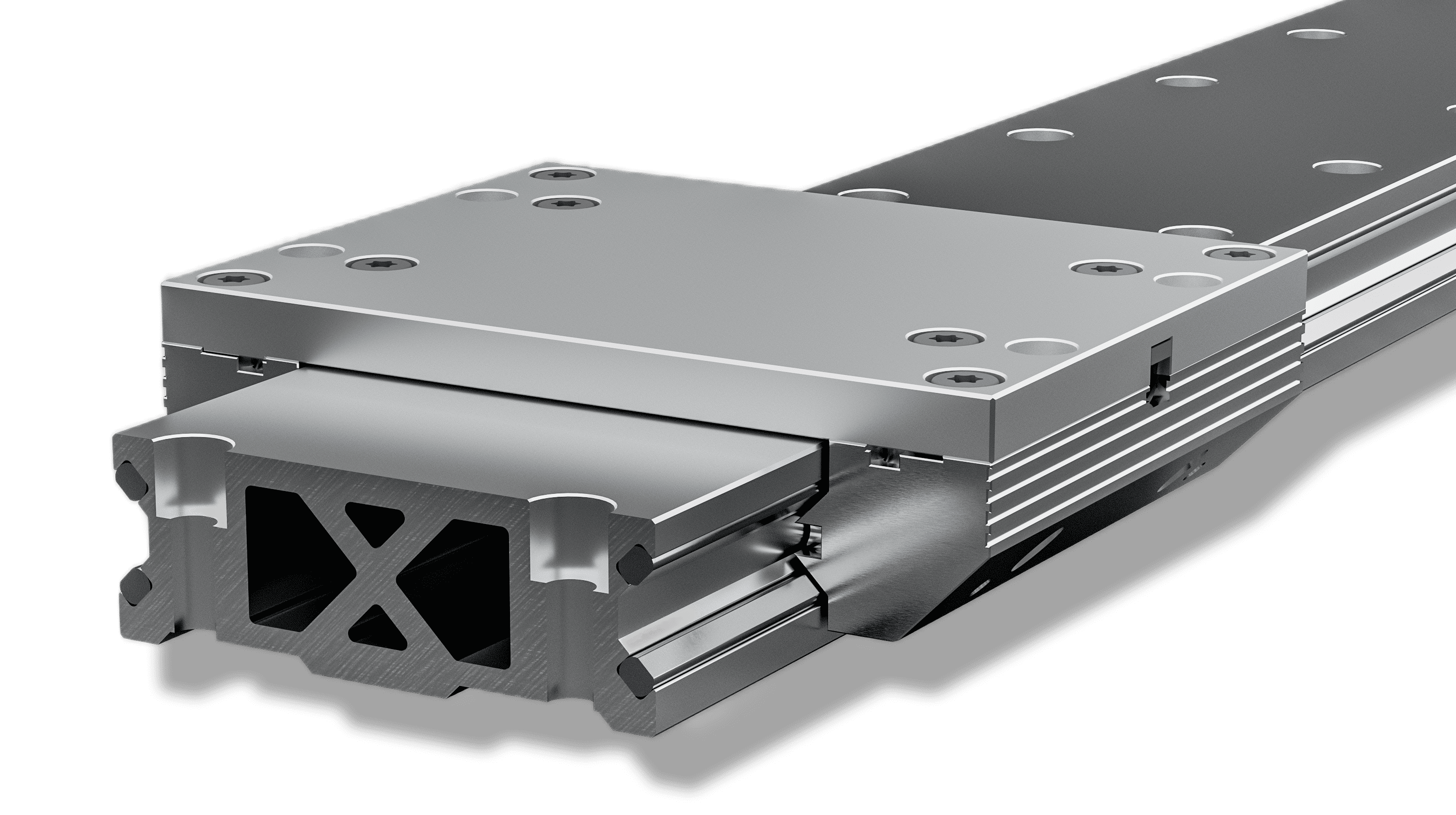 Franke Linearführung mit Aluminiumprofil und Laufwagen