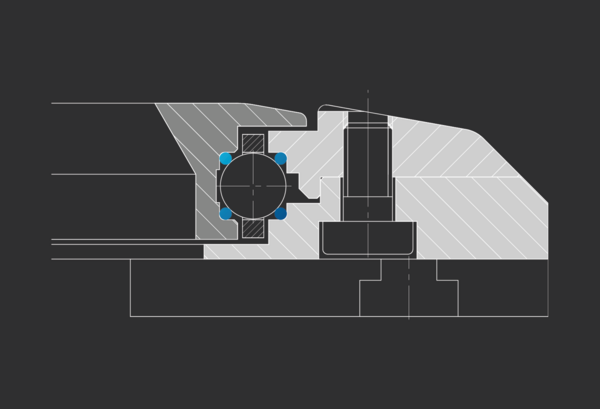 Exemple de construction : roulement Franke dans une fraiseuse