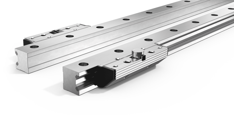Linear guides: roller shoes and single rails