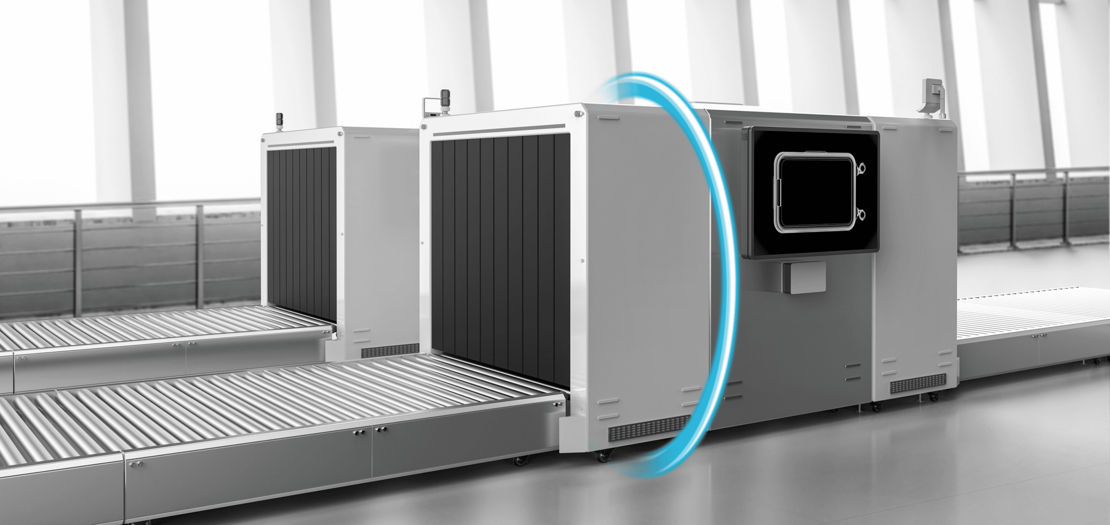 Baggage scanner with bearing