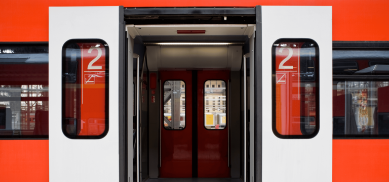 Linear guides in railway wagon doors