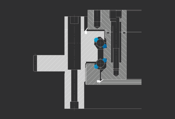 Exemple de construction : roulement Franke dans une machine de découpe laser