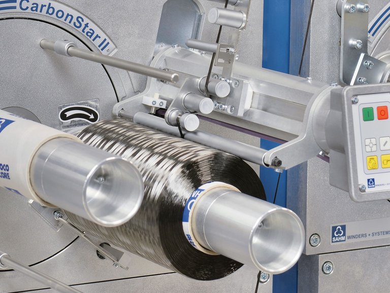 Textilspulmaschine mit Franke Linearführung